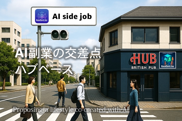 AI副業の交差点|HUBBASE|株式会社ベースフォント